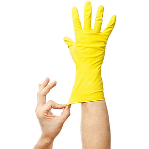 Guante 100% Latex Color Amarillo Limpieza Multiuso 1 Par.