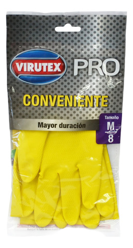 Guante 100% Latex Color Amarillo Limpieza Multiuso 1 Par. 2