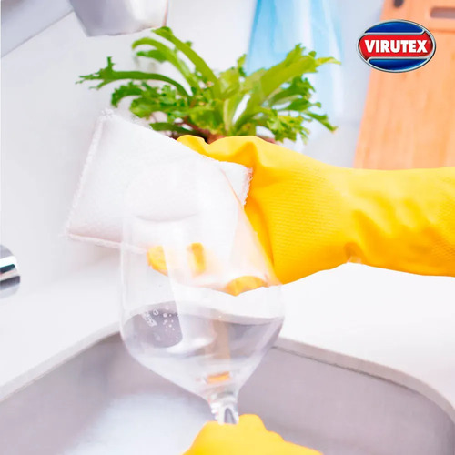 Guante 100% Latex Color Amarillo Limpieza Multiuso 1 Par. 4