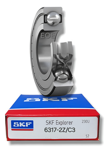 Rodamiento 6317-2z/c3 Rígido De Bolas Med: 85x180x41 Mm. Skf 1