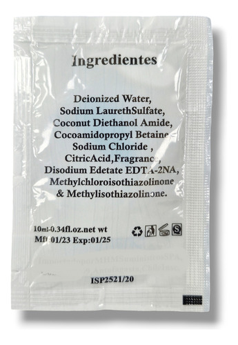 Shampoo Sachet 625 Unidades 10ml. C/u Carmine Hoteles 2