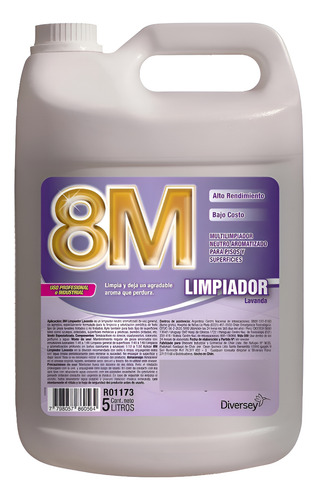 Limpia Pisos Lavanda 5 Litros 8m Limpiador Diversey 1