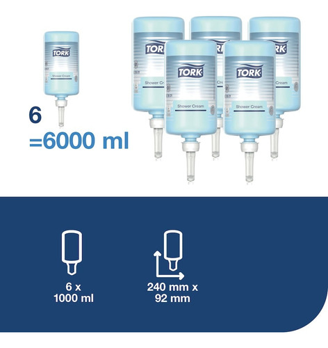 Jabon Liquido Cuerpo Y Cabello 6 X 1 Litro C/u Tork Ja70003 2