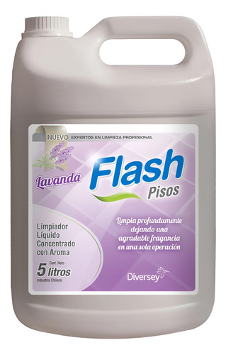 Limpia Pisos Concentrado Flash Lavanda Diversey - 5 Litros 1