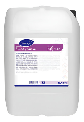 Suavizante 20 Litros Lavanderías Profesional Clax Suave DIVERSEY 1
