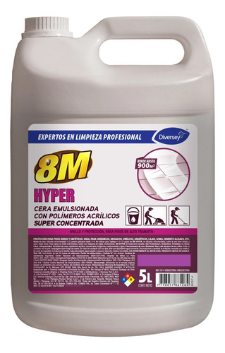Cera Lustrable Pisos Alto Transito 8m Hyper - (5l) Diversey 1