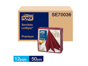 Servilleta Premium Linstyle 12 Pqtes X 50 Hojas Color BURDEO
