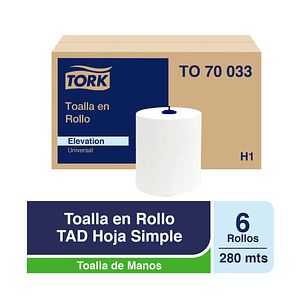 Toalla Papel Jumbo Tad H/s 6 Rollos X 280 Mt To70033