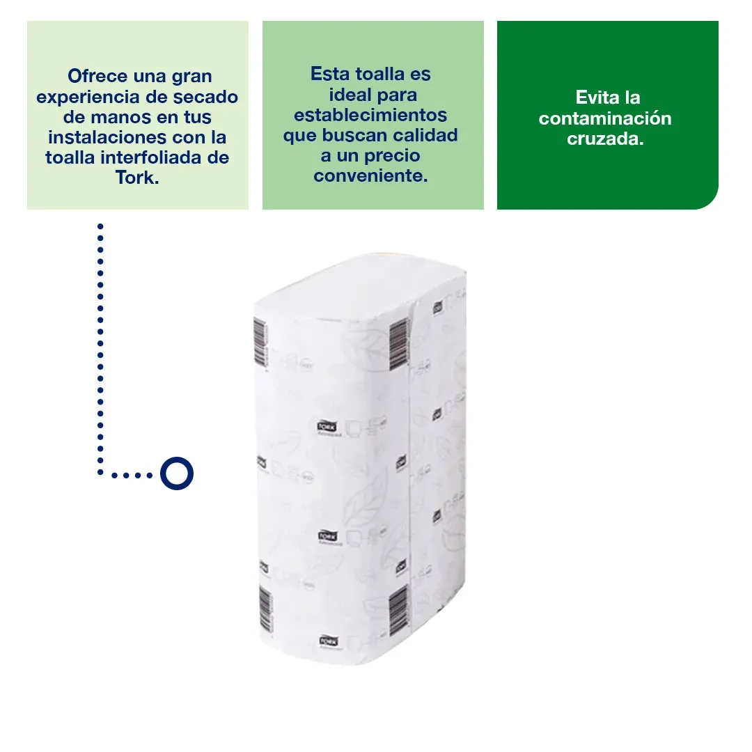 Toalla Interfoliada Tork - 16 Paquetes de 250 Hojas c/u TO55036 3