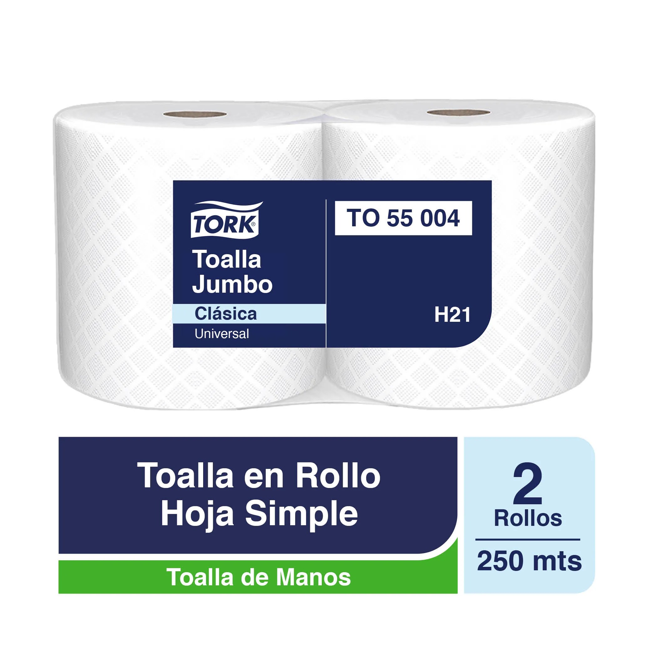 Toalla en Rollo Jumbo Tork - 2 Rollos de 250 Metros c/u TO55004 1