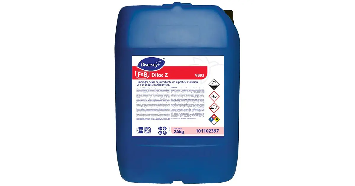 Dilac Z Limpiador ácido Sanitizante por espuma - 24 KG. DIVE