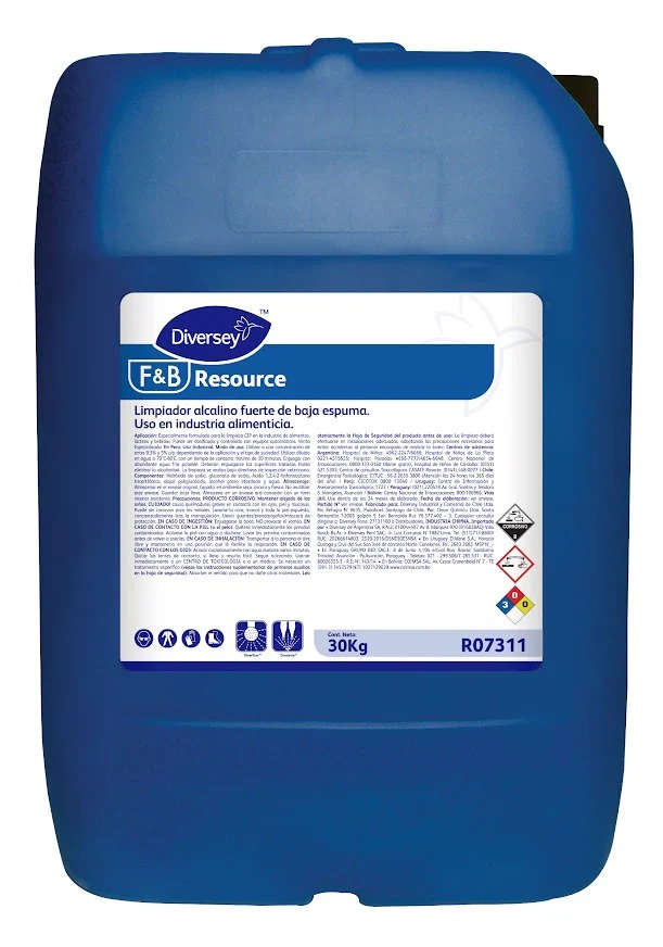 Resource Limpiador alcalino para limpieza pesada CIP 24 KG. DIVERSEY 1