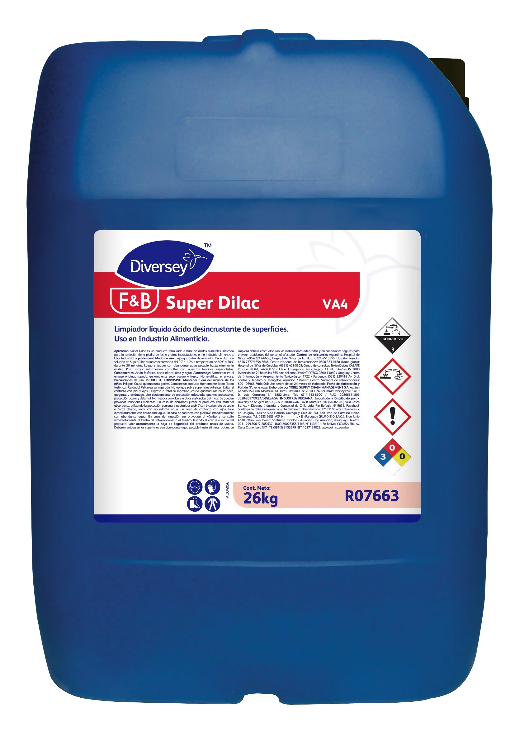 Super Dilac-Desincrustante Ácido CIP 26 KG. DIVERSEY 1