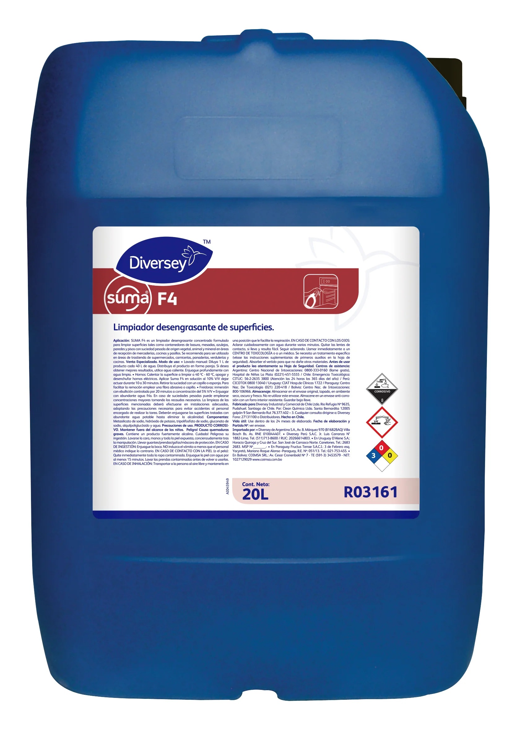Desengrasante Para Suciedad Pesada y Grasa SUMA F4  - (20L) 1