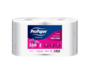 Toalla de Papel Jumbo 2 Rollos x 250mts C/U H/S Propaper