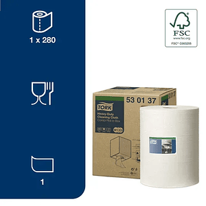 Wipe Uso Industrial Rollo Blanco - 280 Paños TORK TO70036