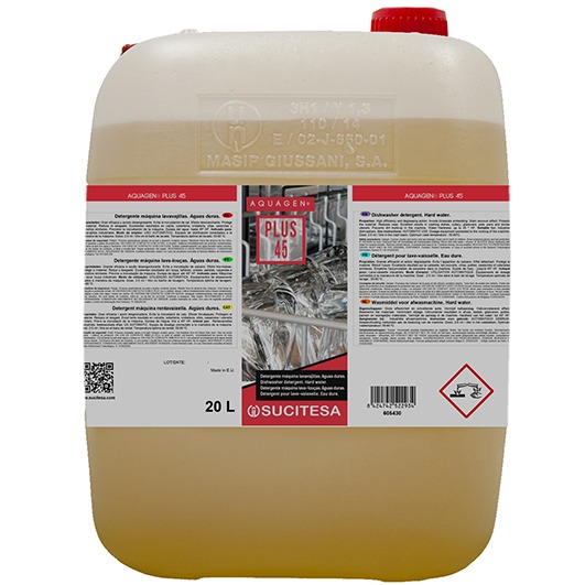 Detergente máquina lavavajillas Aguas duras 20 Lts. AQUAGEN PLUS 45 Sucitesa 1