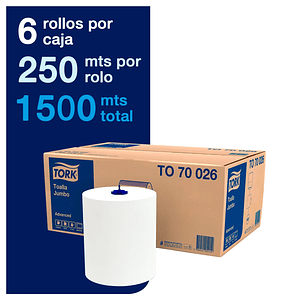 Toalla Jumbo H/s 6 Rollos X 250 Mts. C/u To70026 Tork