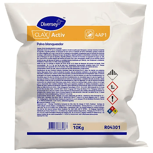 Blanqueador clorado en Polvo 10 Kgs. CLAX ACTIV - Diversey