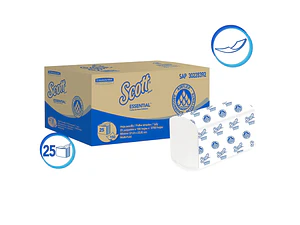 Toallas Interfoliada Scott Essential Airflex - 25 pack de 150 Hojas C/U 