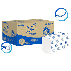 Toallas Interfoliada Scott Essential Airflex - 25 pack de 150 Hojas C/U 