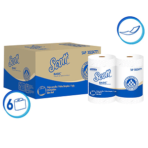 Toallas en Rollo Scott - 6 rollos de 200 mts. C/U Hoja Simple - 330224771