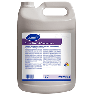 Desinfectante limpiador de un paso base peróxido hidrógeno 5 L. OXIVIR FIVE