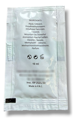 Shampoo Sachet 250 Unidades. 10 ml. C/U Hoteles 3