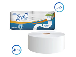 Papel Higiénico Scott 1 hoja 4 unidades x 400 mts. C/U – Kimberly Clark 