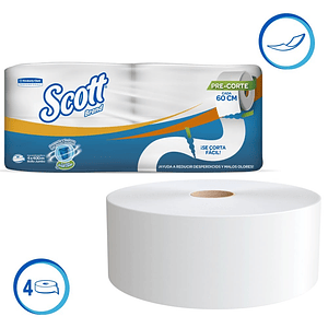 Papel Higiénico Scott 1 hoja 4 unidades x 400 mts. C/U – Kimberly Clark 