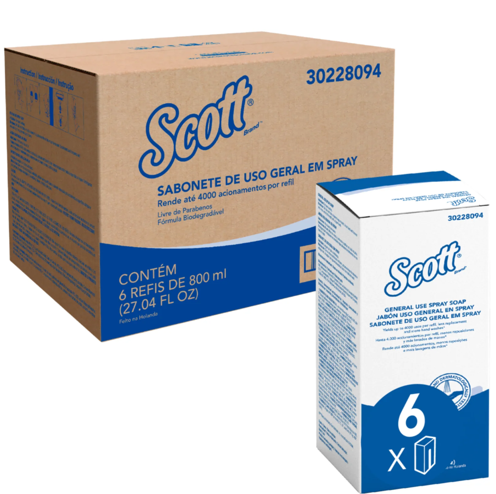 Jabón Spray Scott Cosmético 6 Sachet de 800ml C/U - SCOTT 1