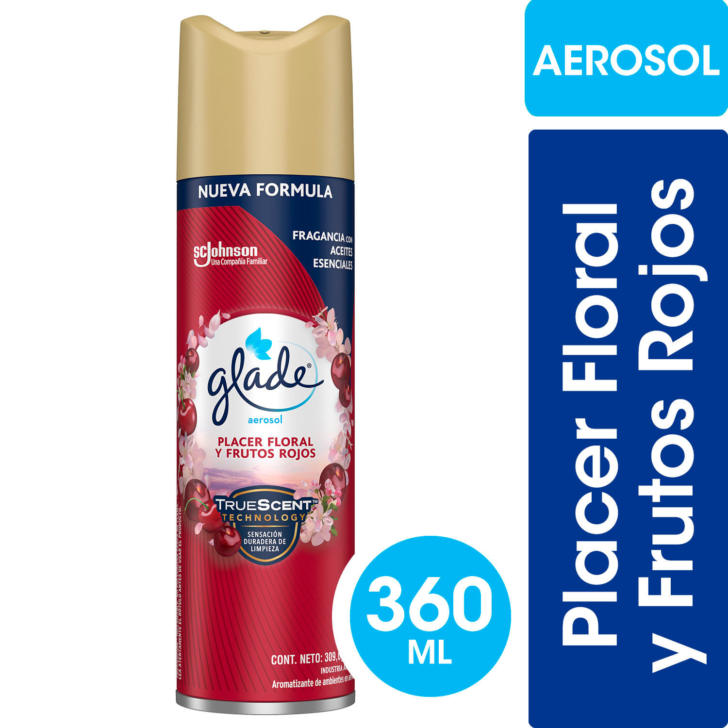 Desodorante Ambiental Glade Aerosol Placer Floral y Frutos Rojos 360 ml 1