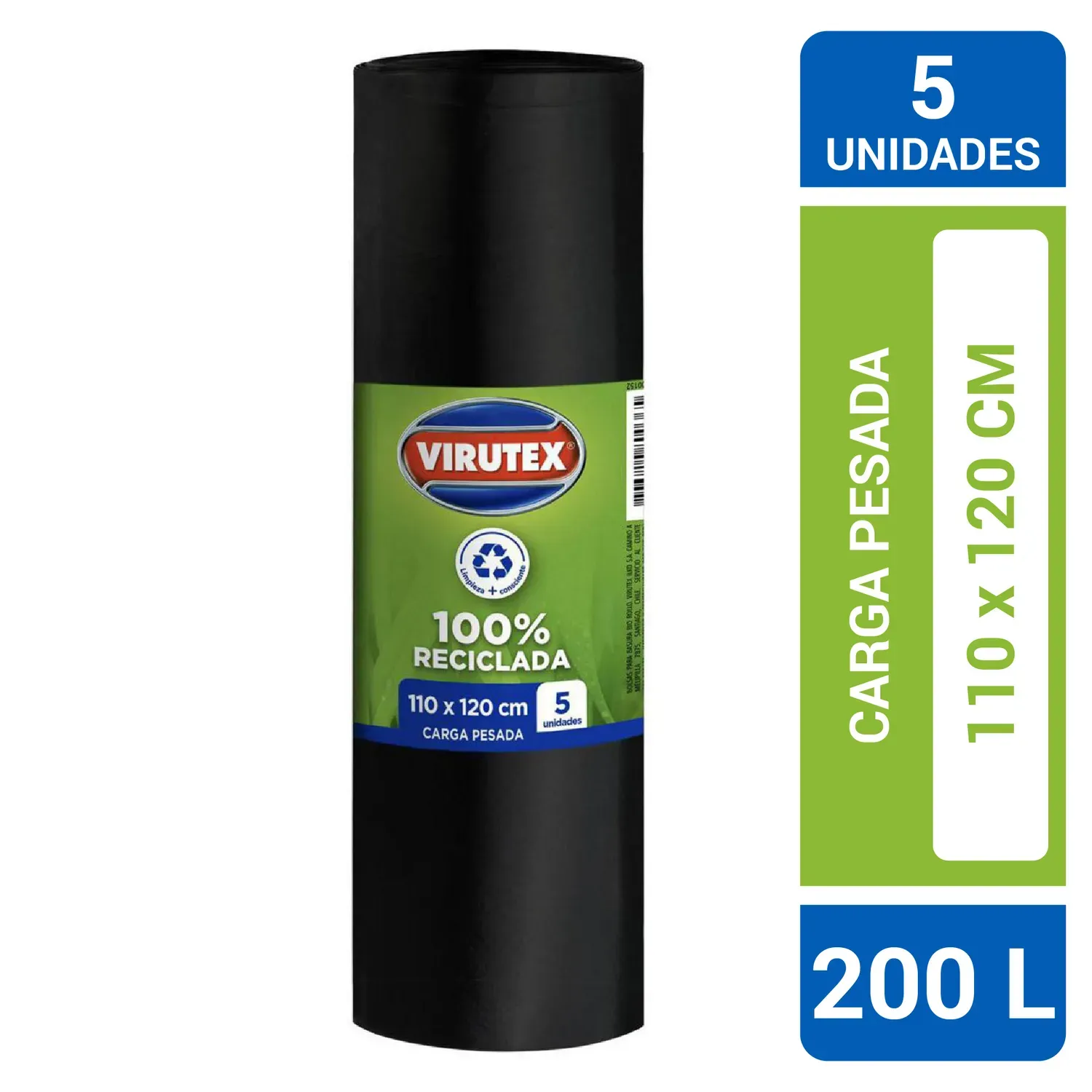 Bolsas de Basura 110x120 cm 1 x 5 Unidades 75 Micras Espesor 1