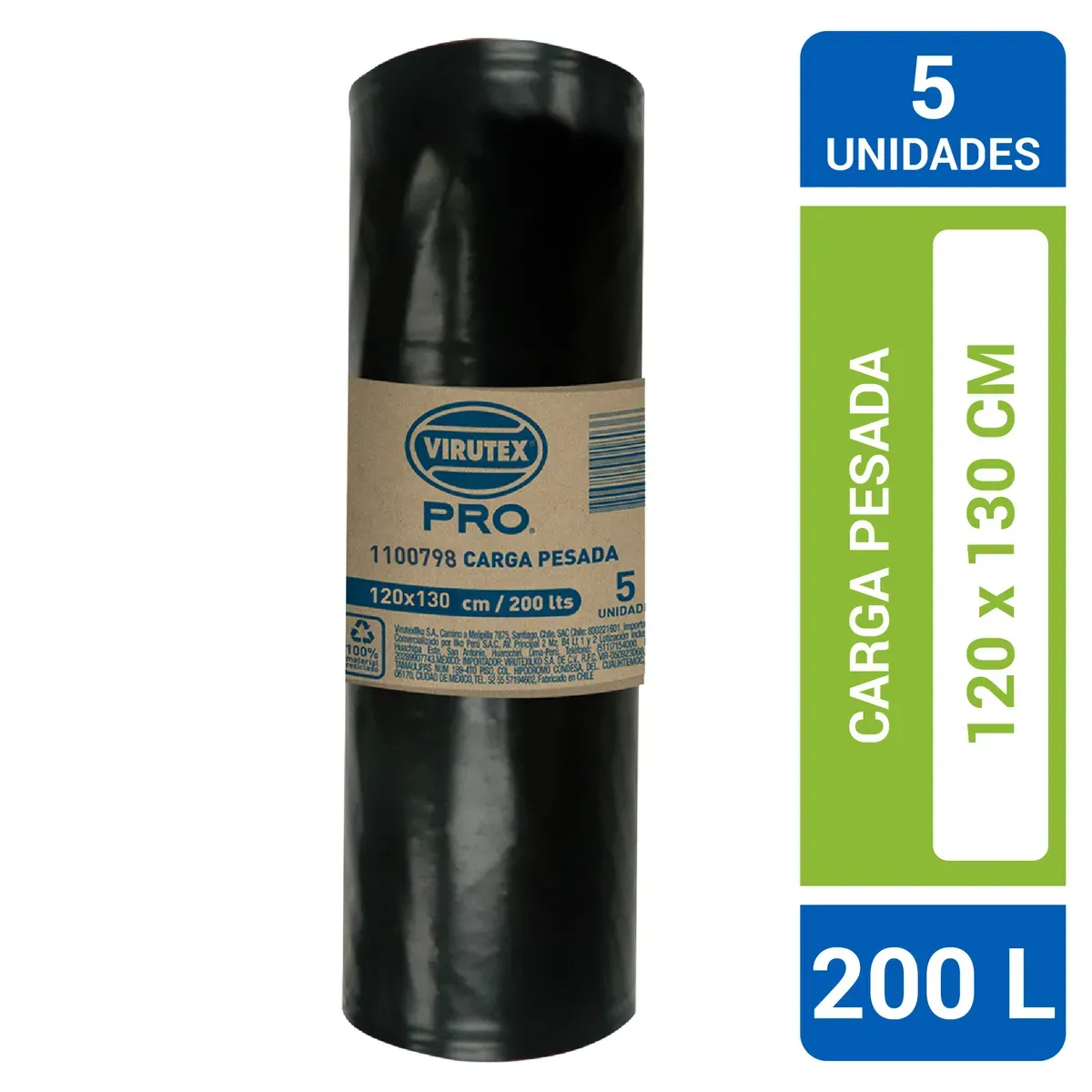 Bolsas de Basura 120x130 cm 1 x 5 Unidades 75 Micras. 1