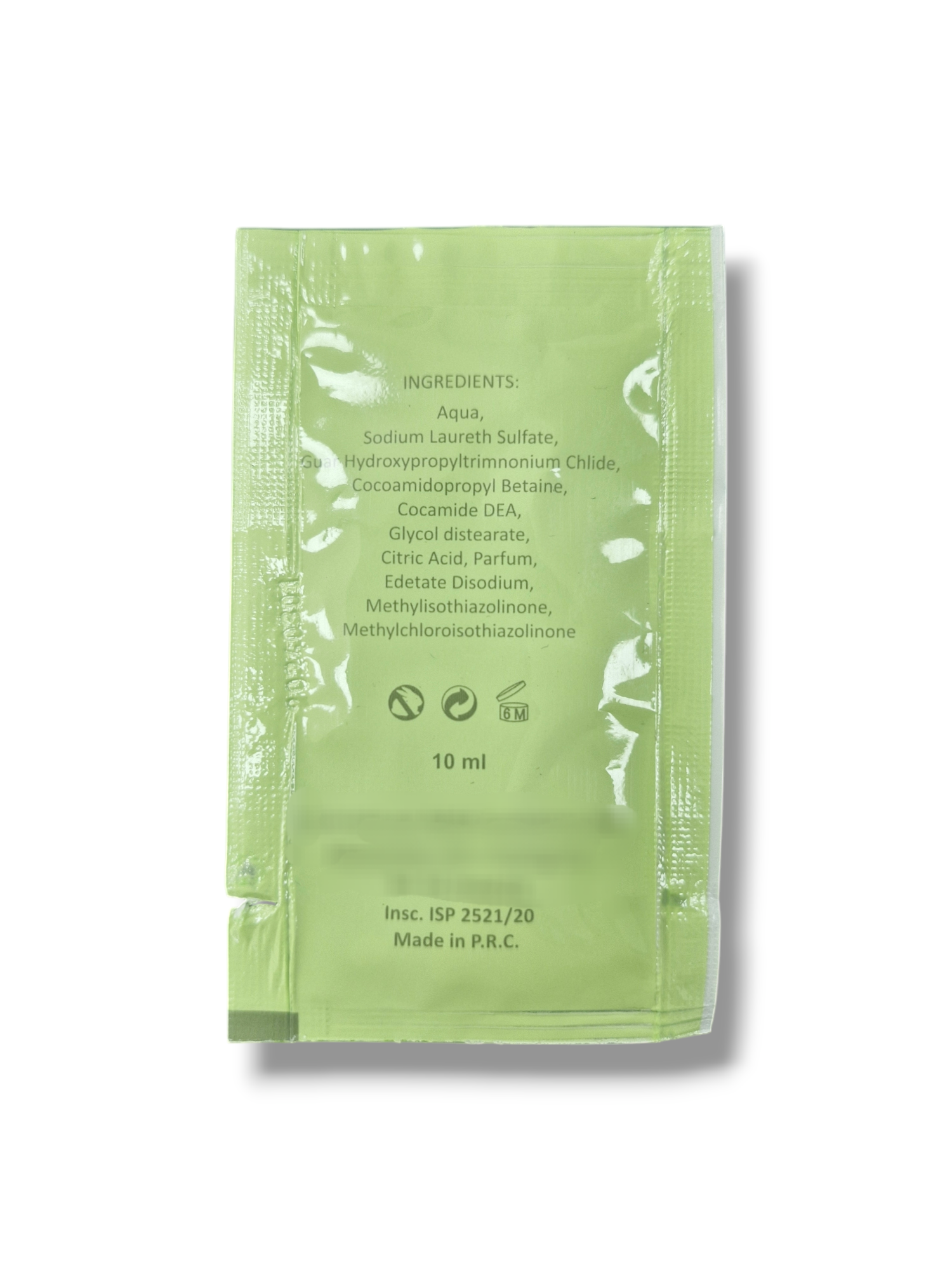 Shampoo Sachet 500 Unidades. Hotel 10 Ml. C/u 2