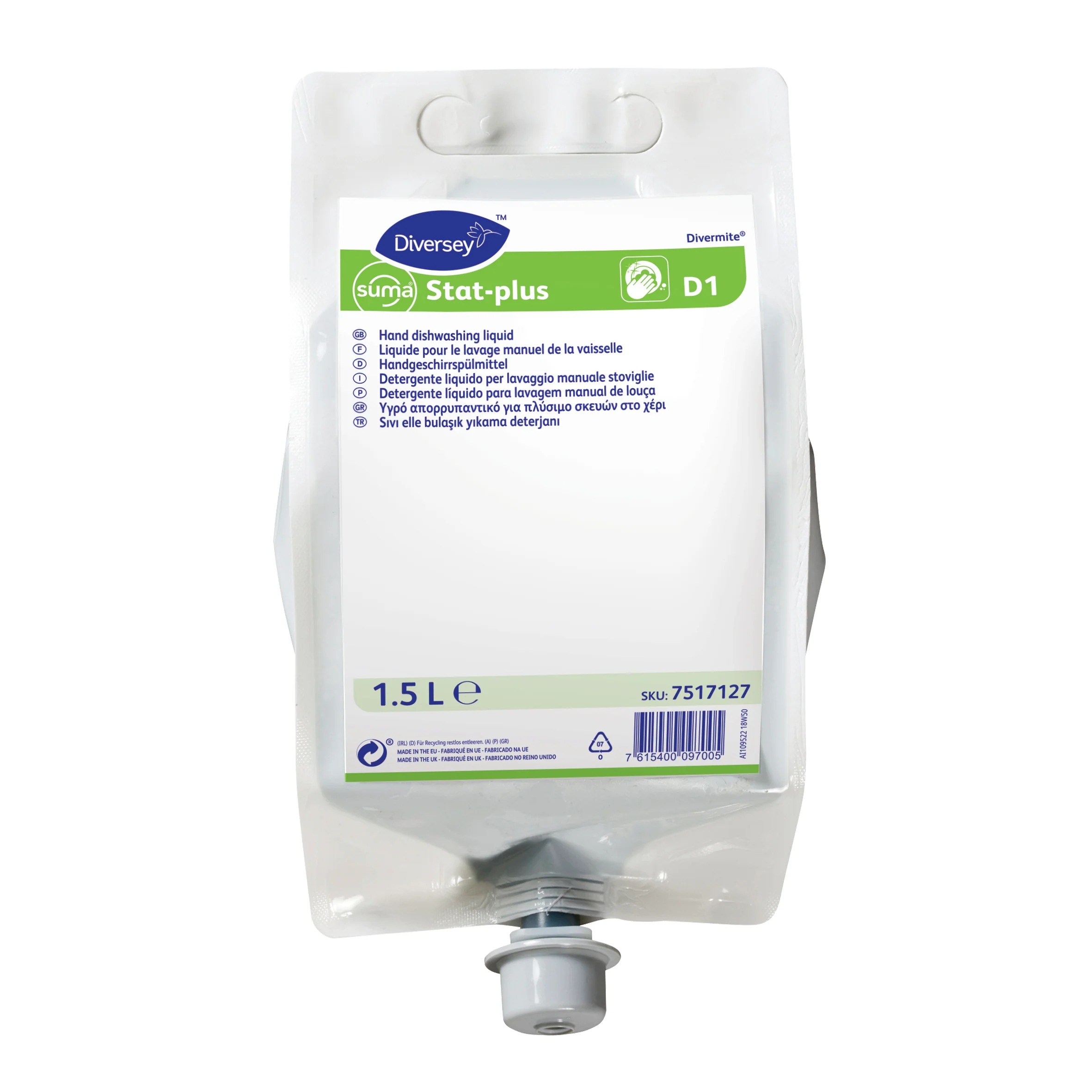 Suma Stat Plus D1 - Lavalozas 1.5 L concentrado Diversey 1
