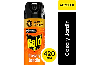 Insecticida Raid Casa y Jardín Aerosol 420 cc.