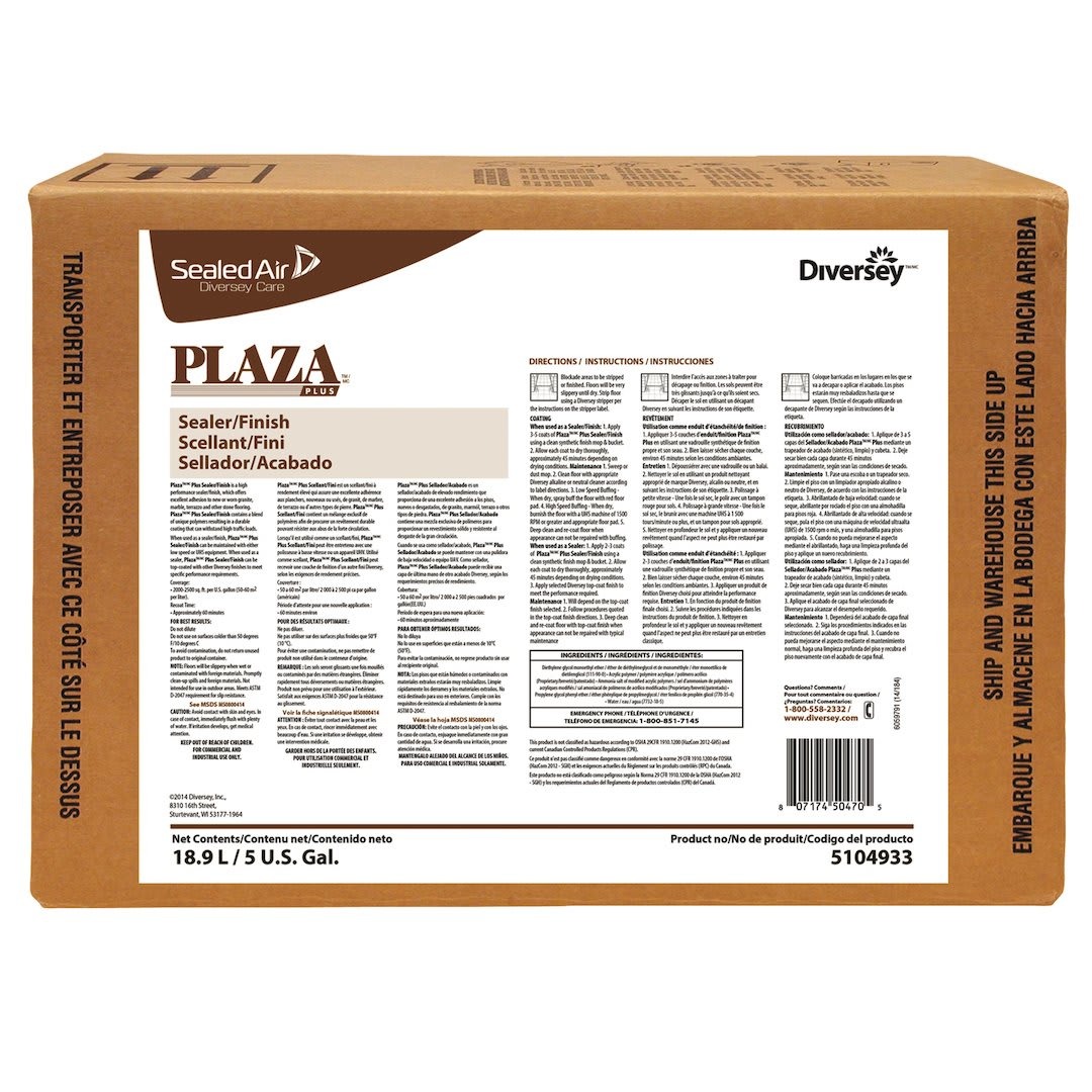Sellador Acabado Acrilico Pisos Plaza Plus X 18.9 L Diversey 1