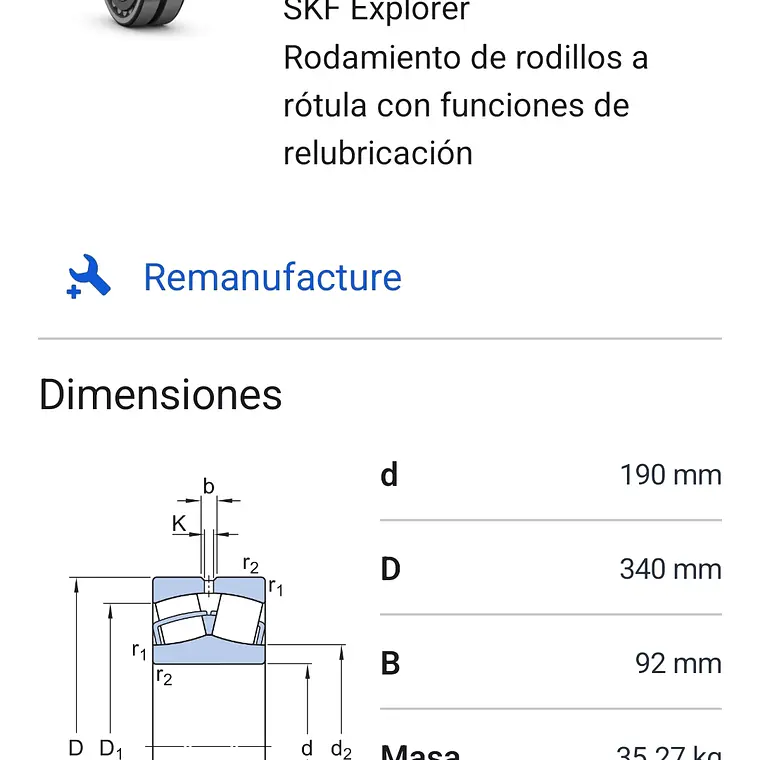 22238 CC/W33 Rodamiento de rodillos a rótula - SKF 2