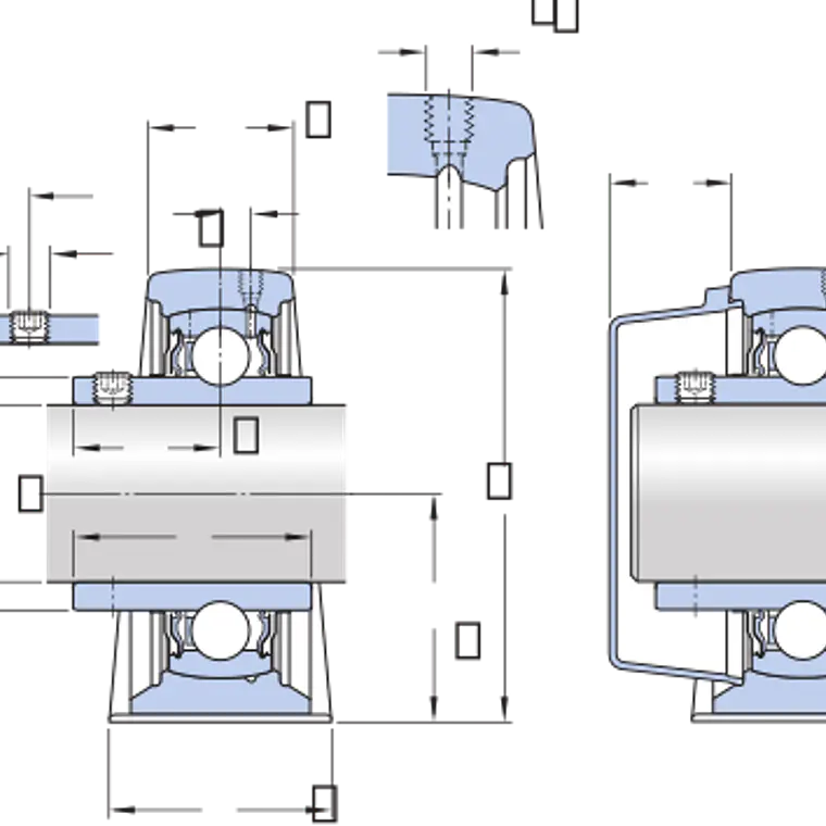 SY 20 TF Unidad de rodamientos de bolas con soporte de pie con aro interior prolongado 2
