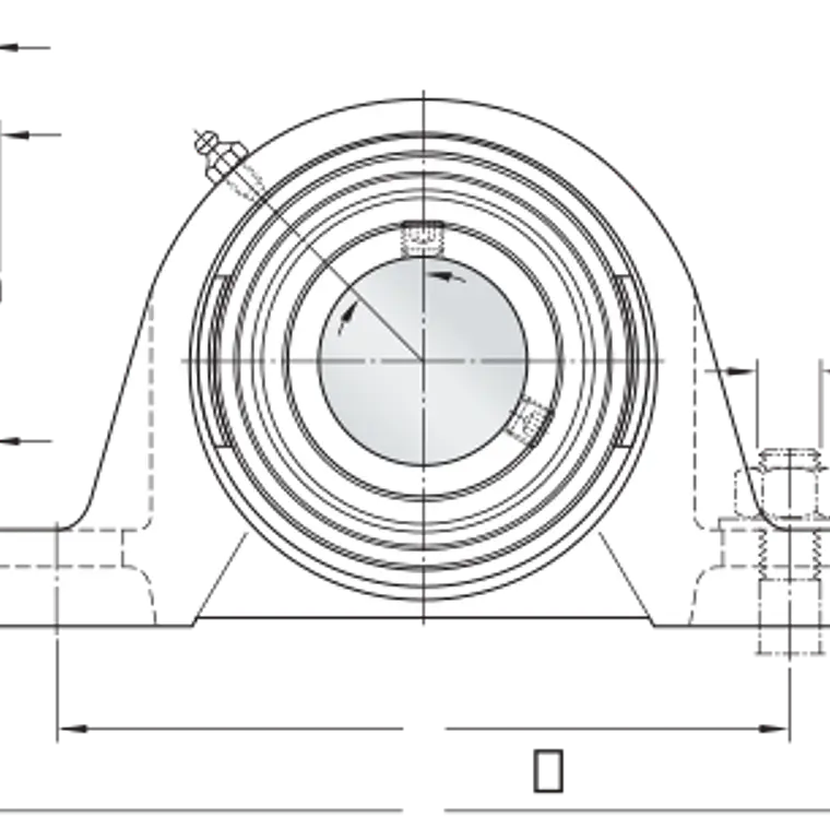 SY 20 TF Unidad de rodamientos de bolas con soporte de pie con aro interior prolongado 3
