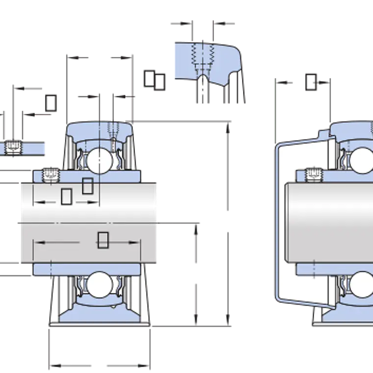 SY 2.3/16 TF - Unidad de rodamientos de bolas con soporte de pie con aro interior prolongado 2