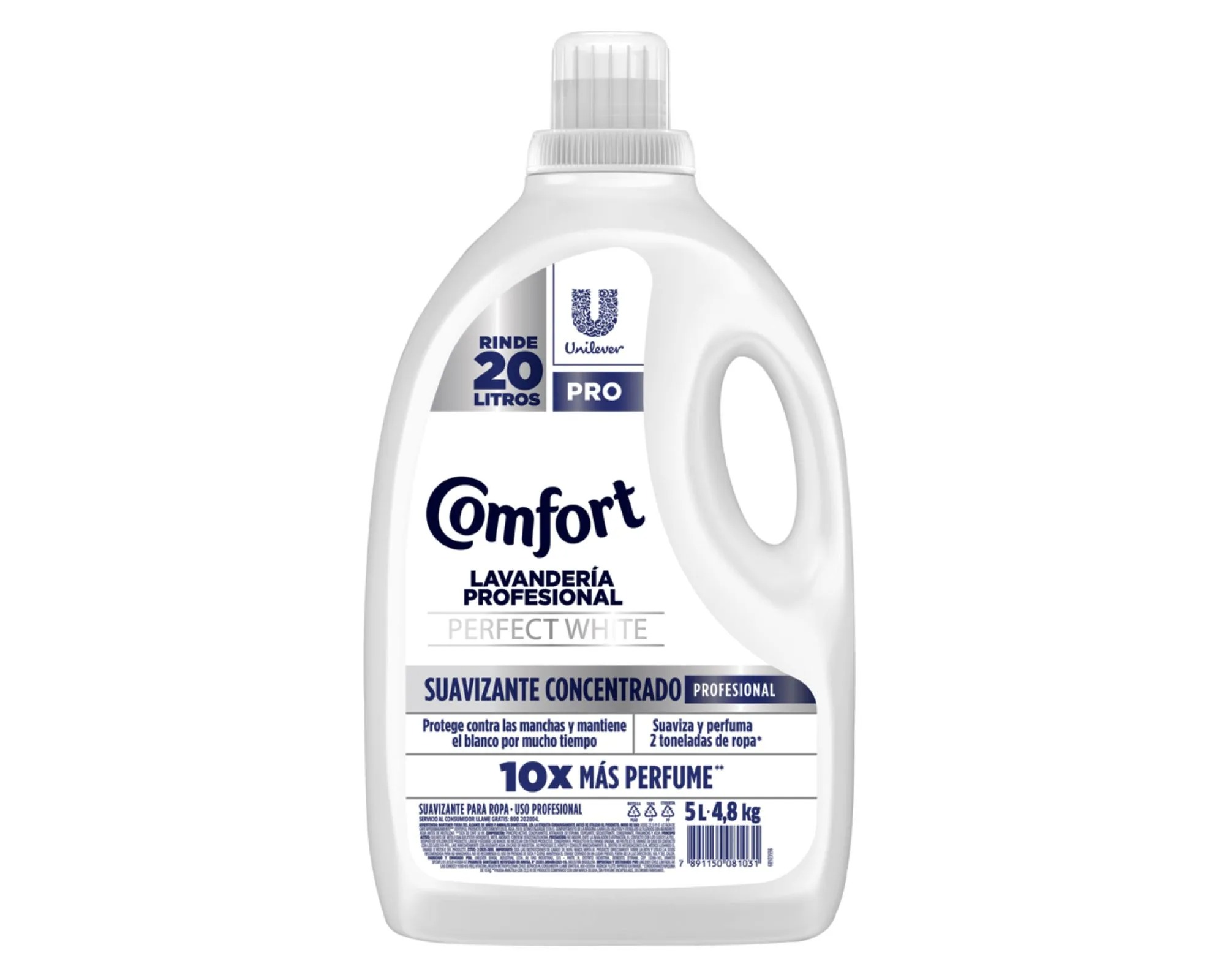Suavizante Concentrado confort con PERFECT WHITE 5 Litros. 1