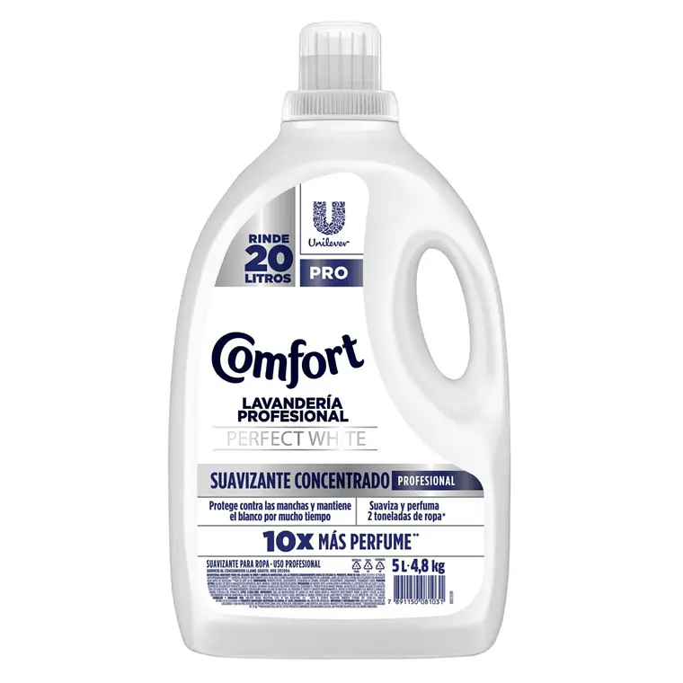 Suavizante Concentrado confort con PERFECT WHITE 5 Litros. 1