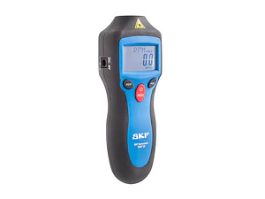 Tacómetro digital TKRT 10, mide velocidades de rotación y lineales.