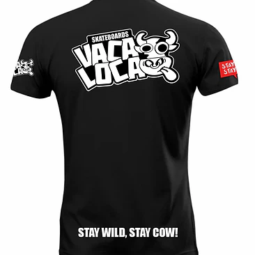 Polera Oficial Vaca Loca Skateboards – Estampado en Gamuza 2