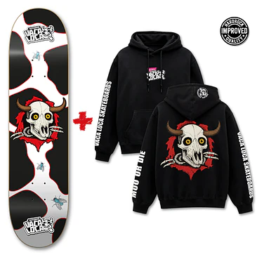 Tabla de skate Ripper Cow + Poleron Vaca Loca Skateboards 2