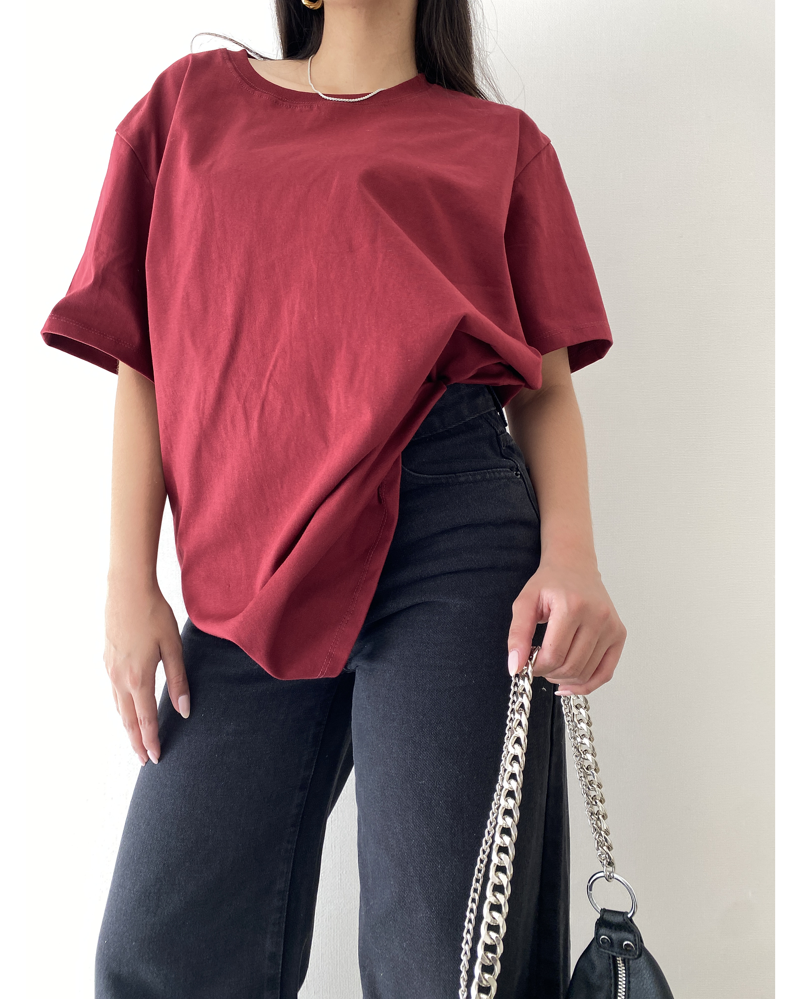 BASIC OVERSIZE TEE CHERRY DARK 2