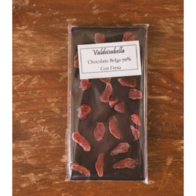 Tableta de Chocolate 70% con Fresa