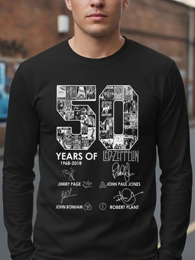 Polera Manga Larga Led Zeppelin - Ver 18 - 50 Years Annivers 1